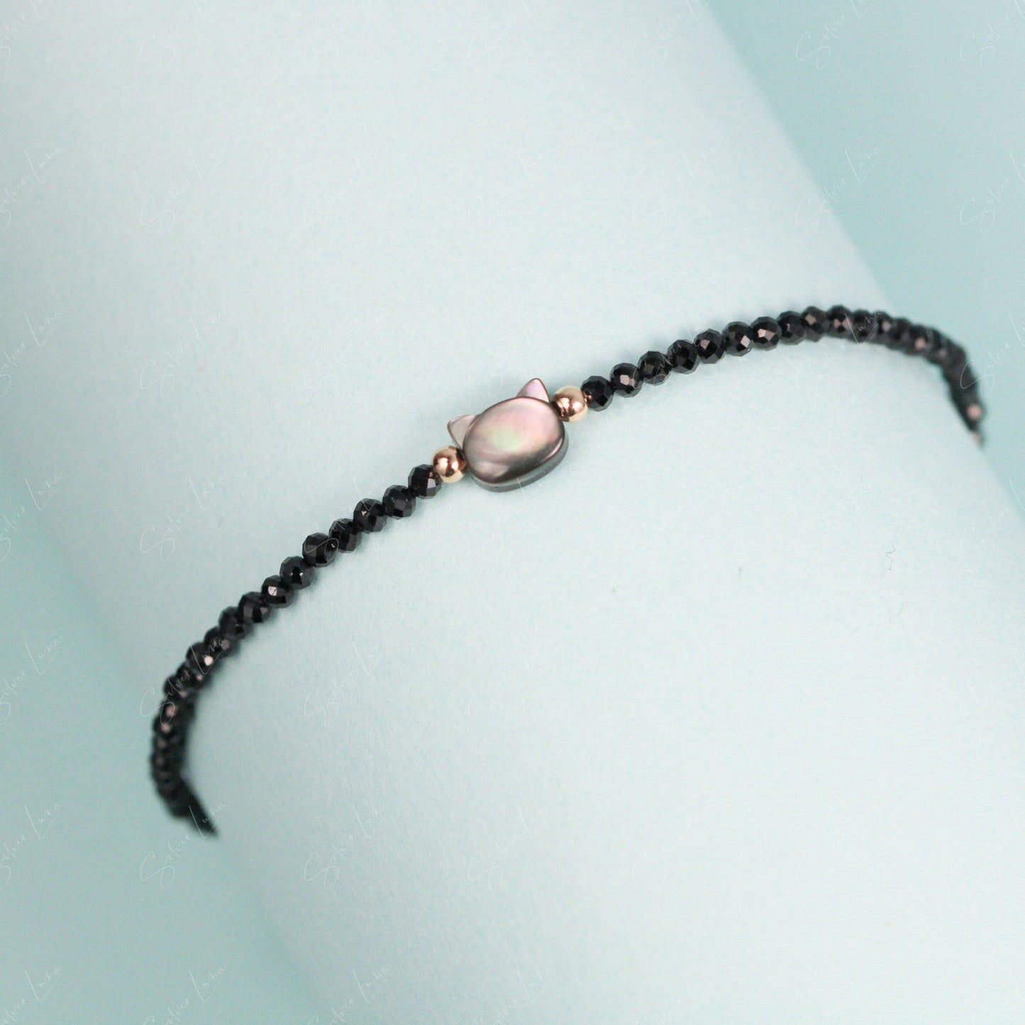 cute crystal black cat bracelet