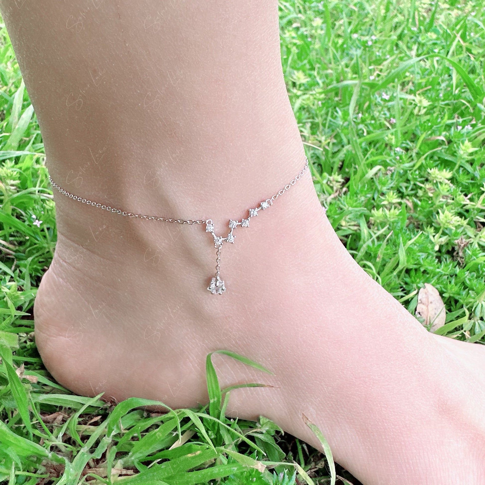 constellation star dangle ankle bracelet