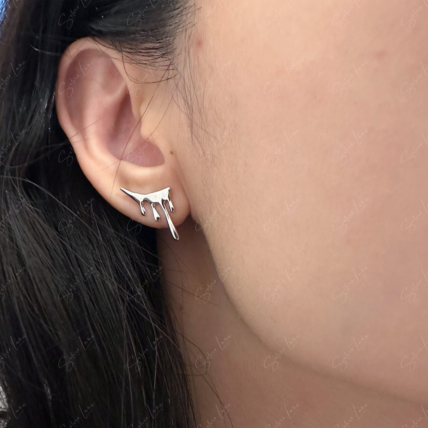 dripping stud earrings