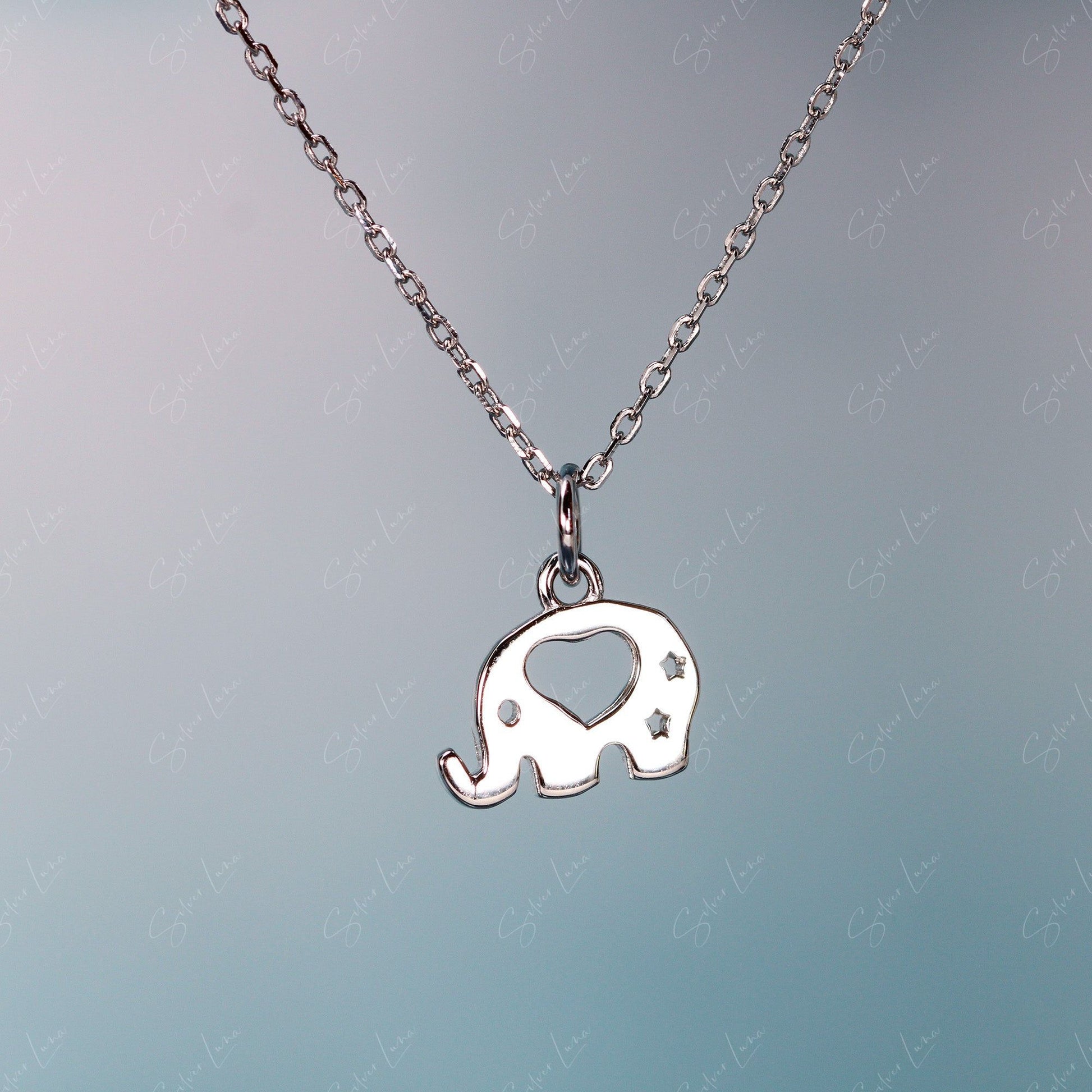 dainty elephant pendant necklace