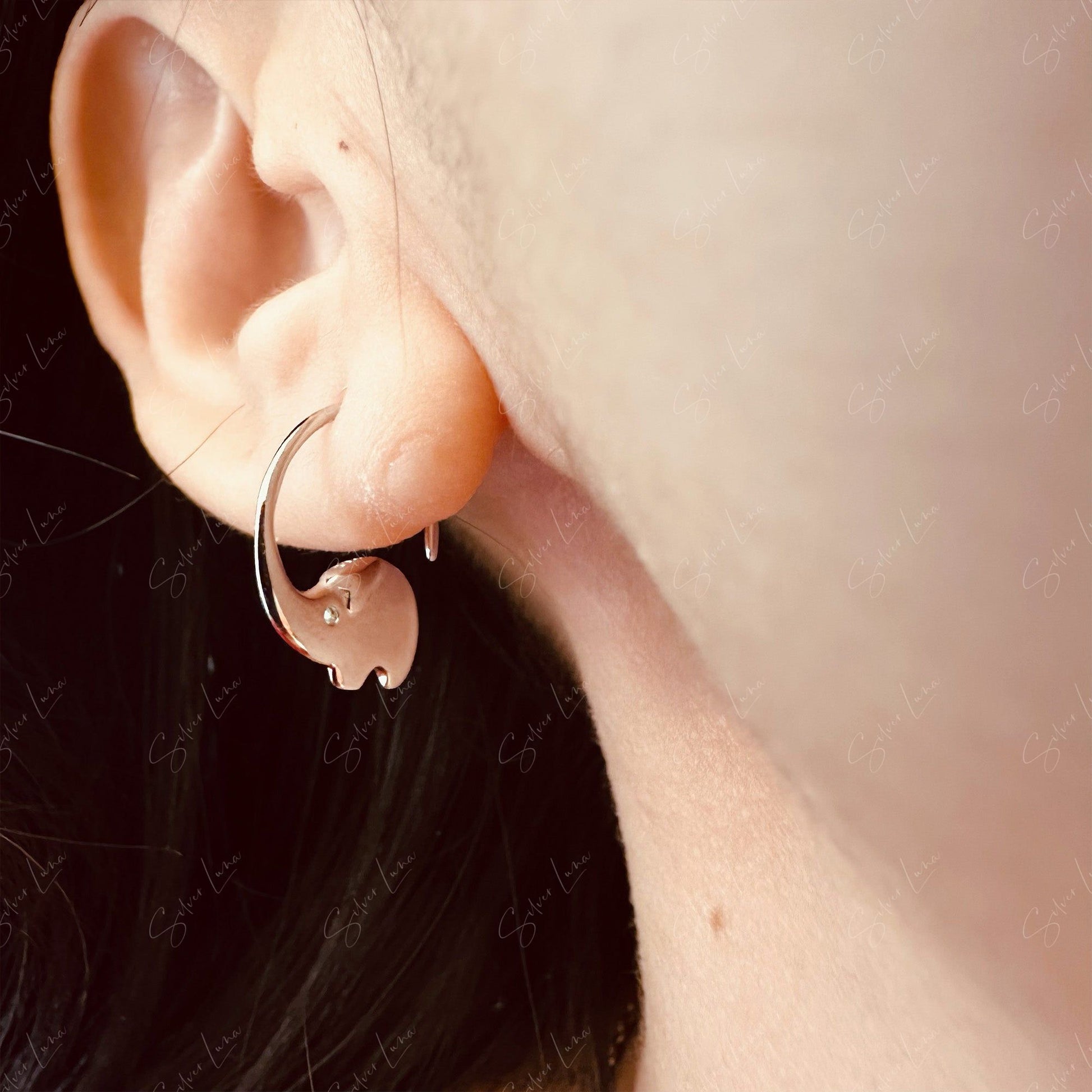 dainty elephant stud earrings