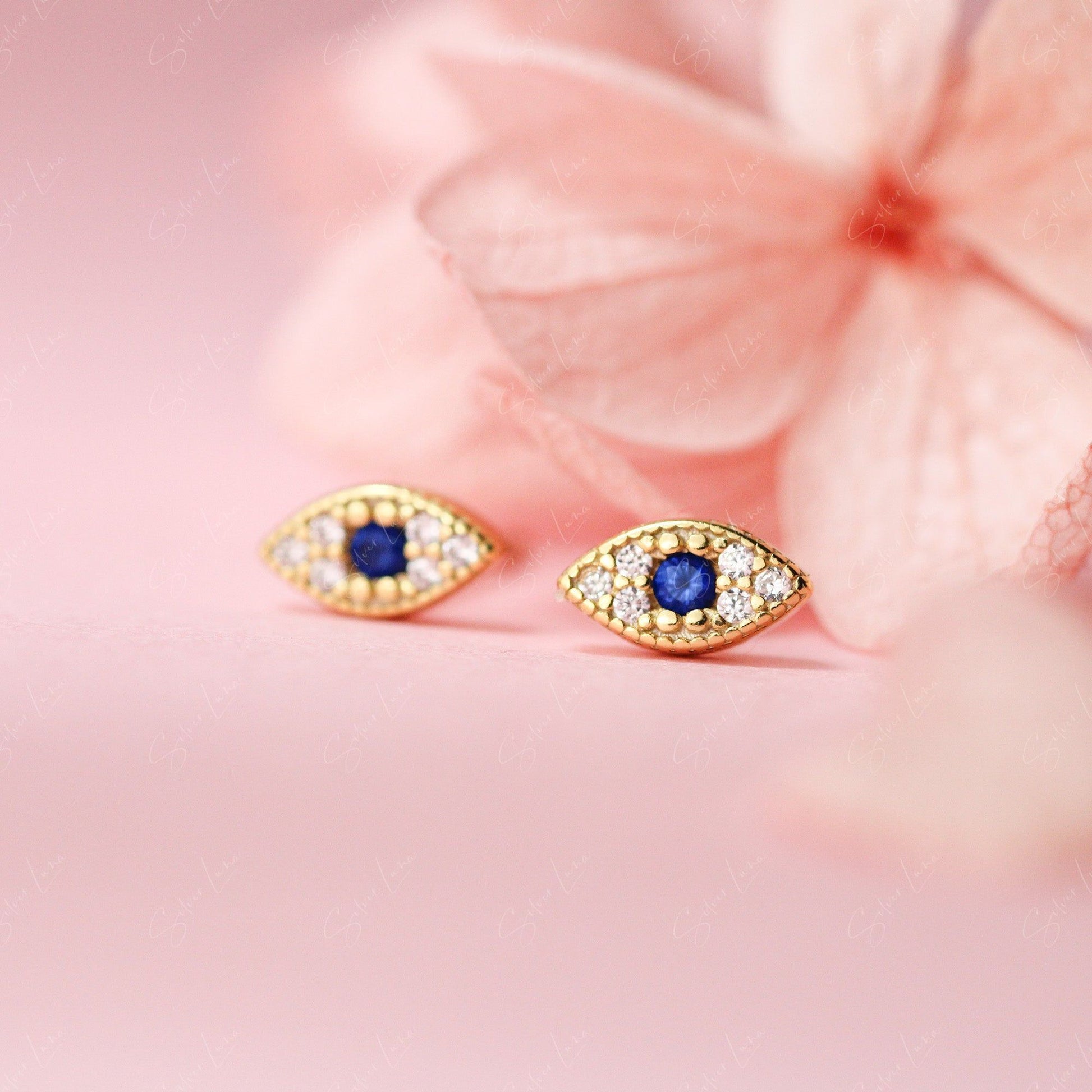 evil eye stud earrings