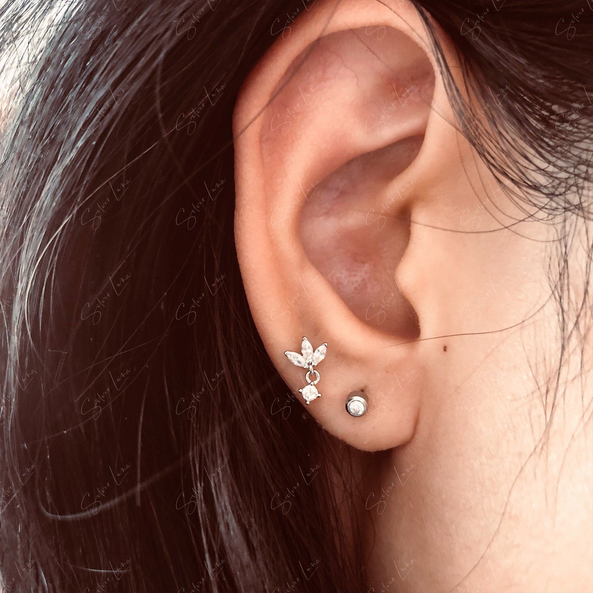 screw back lotus flower earrings