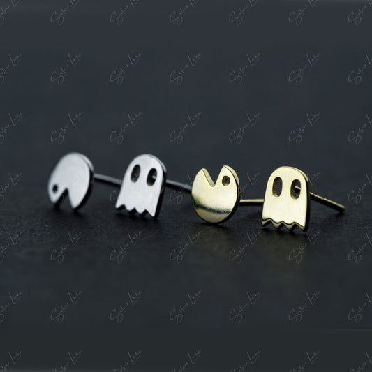 Ghost sterling silver stud earrings
