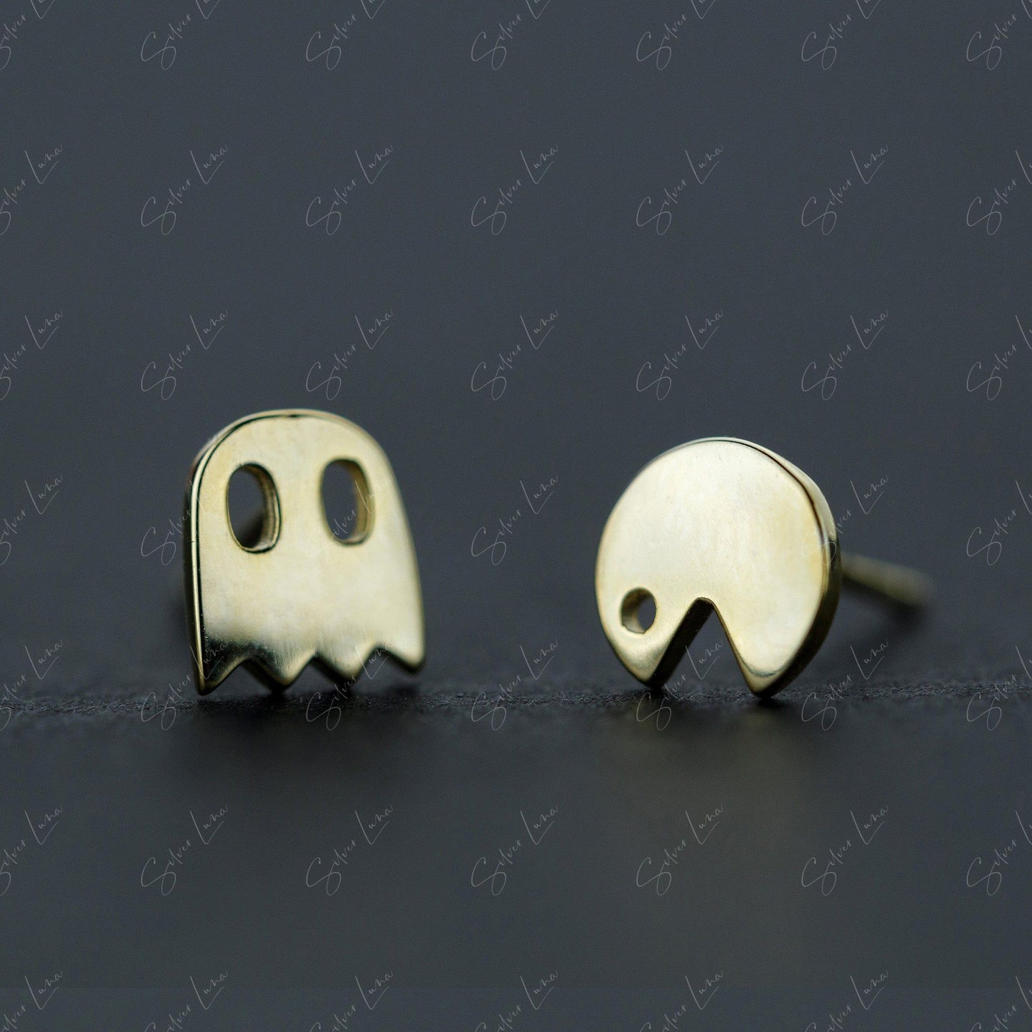 Ghost sterling silver stud earrings