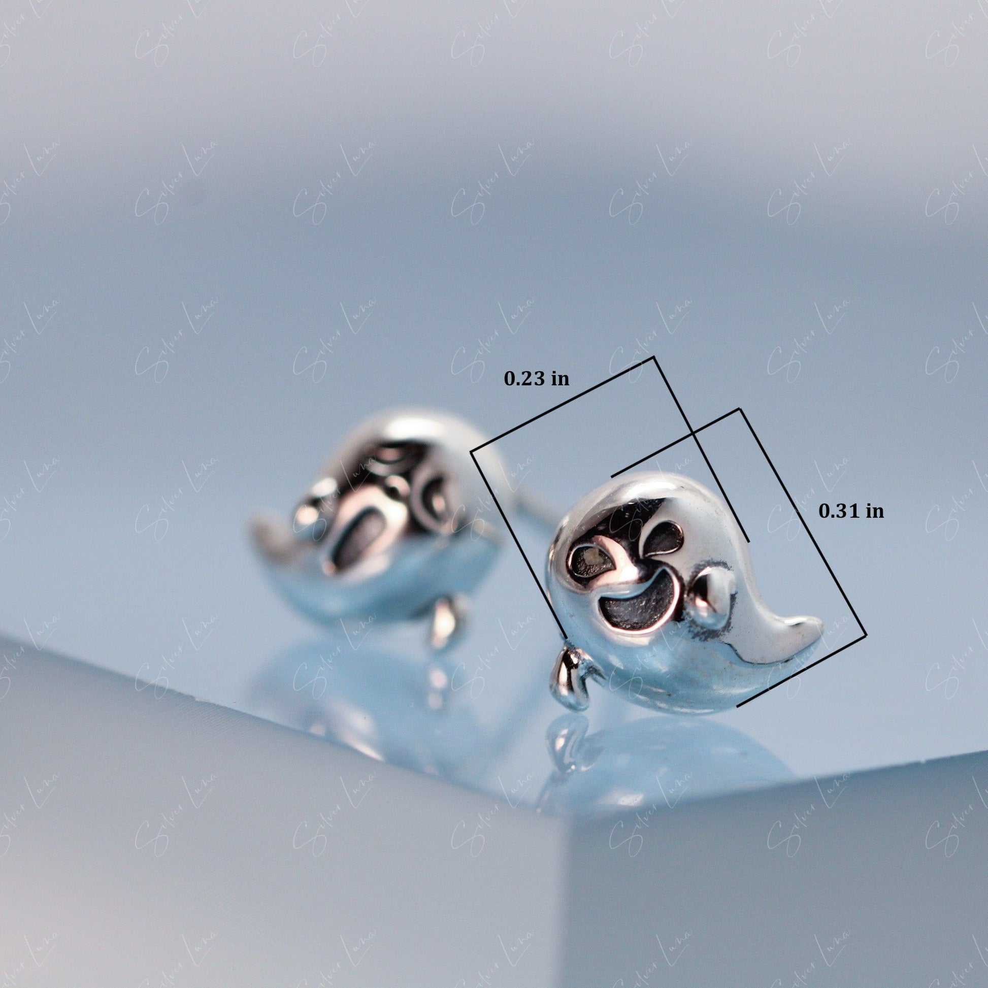 cute ghost stud earrings