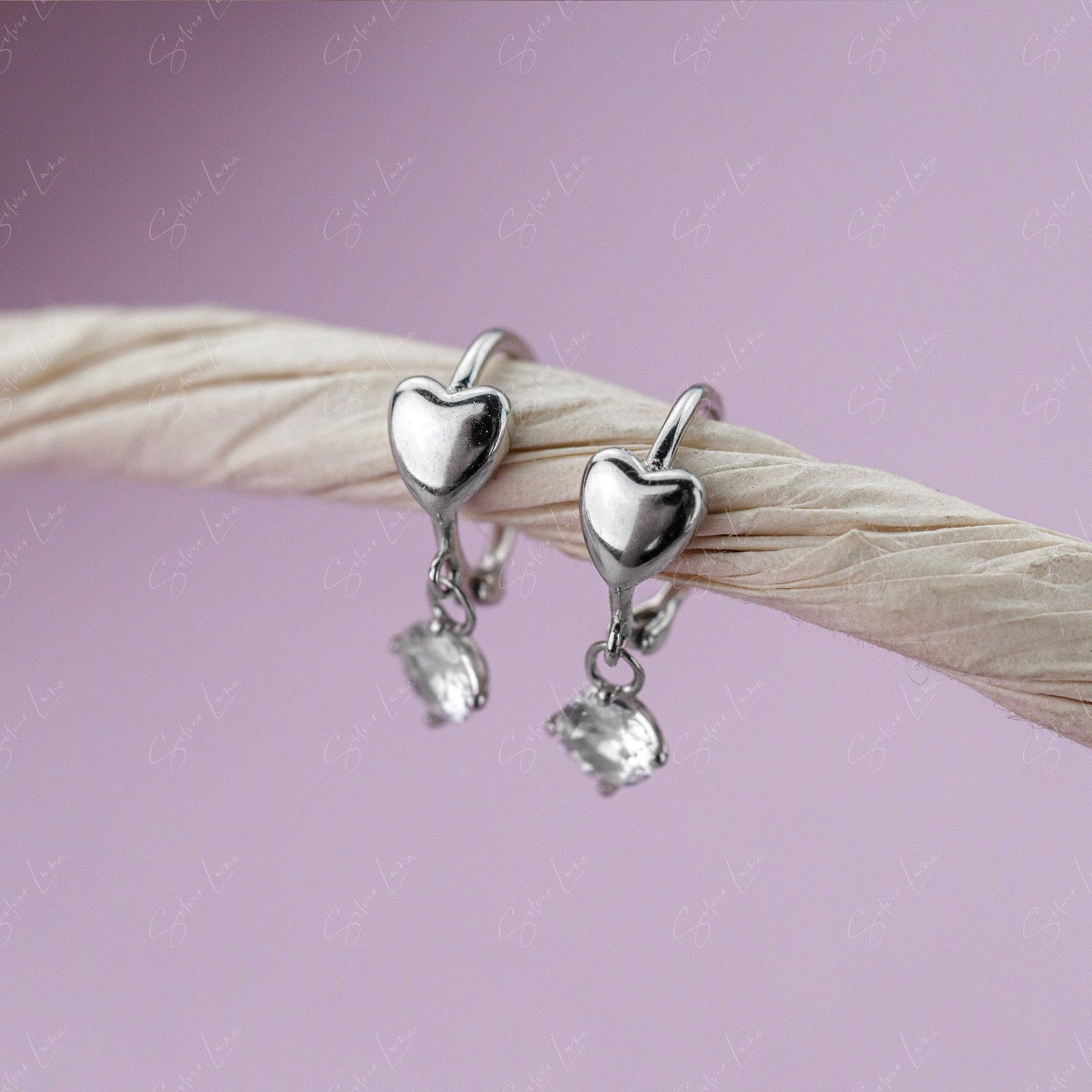 heart hoop earrings