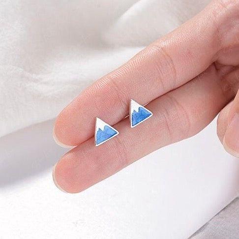 Fuji mountain triangle stud earrings