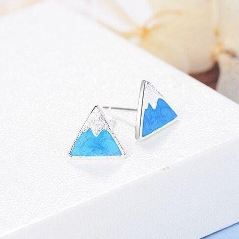 triangle mountain stud earrings