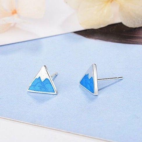 fuji mountain stud earrings