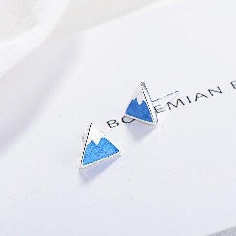 fuji mountain stud earrings