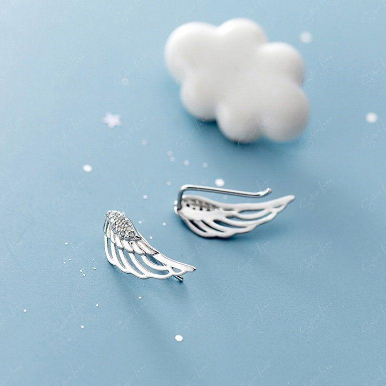 ange wing ear climber earrings