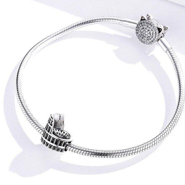 The colosseum sterling silver bead charm for bracelet