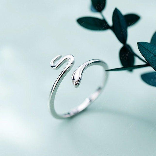 Dainty snake wrap adjustable ring