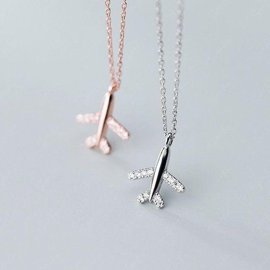 Tiny Airplane Pendant Necklace Alloy Gold Silver Aircraft Chain Layered  Necklaces For Women Dainty Plane Jewelry Gifts From 1,25 € | DHgate