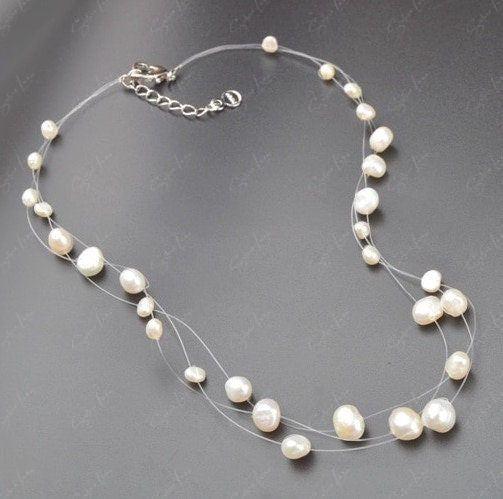 Floating Pearl Choker necklaces