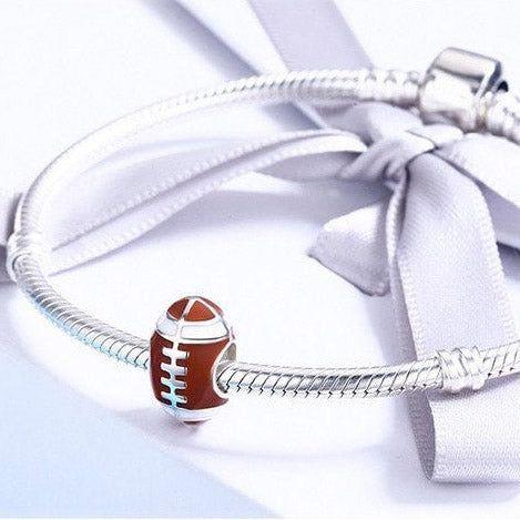 American football bead charm for bracelet