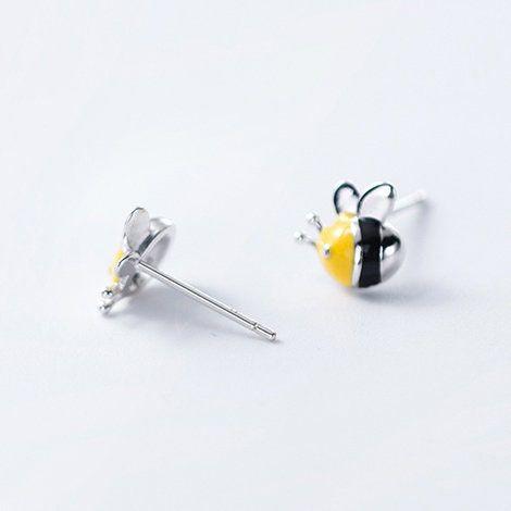 tiny bee stud earrings
