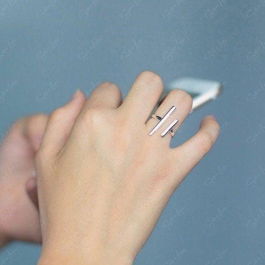 geometric open band ring