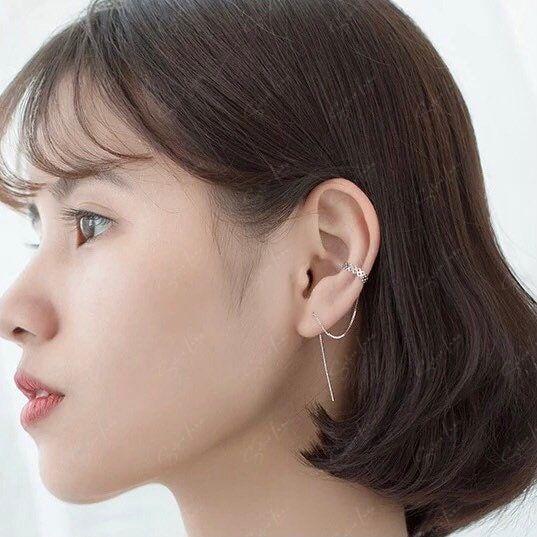 Ear cuff with threader earrings