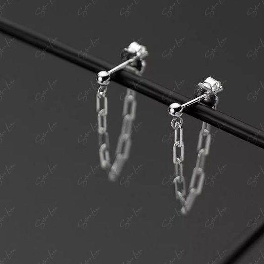 link chain dangle drop earrings