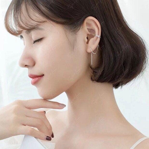 Ear cuff with threader earrings