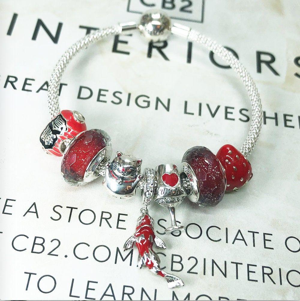 red murano bead charm