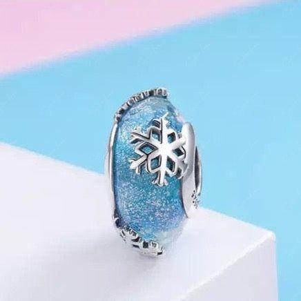 Sparkle snowflake Murano glass bead charms
