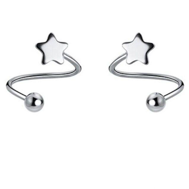 Spiral star screw ball earrings