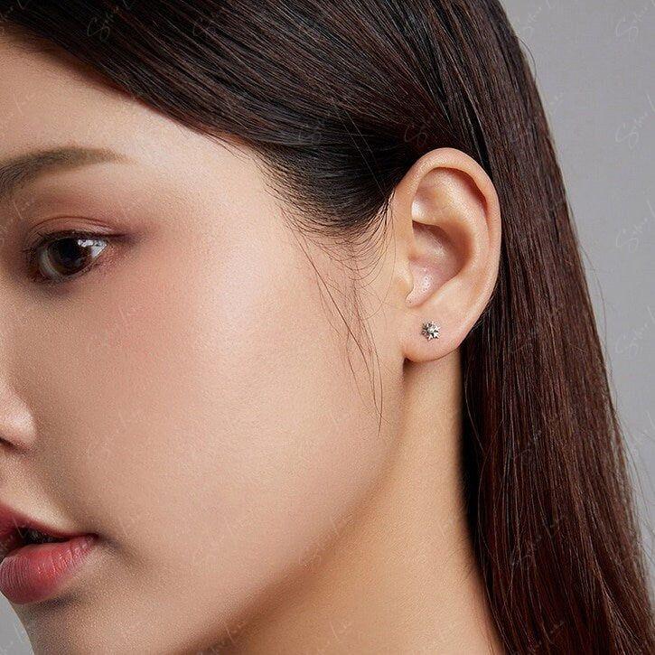 snowflake screw back earrings
