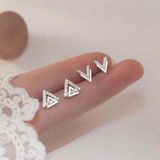 triangle stud earrings