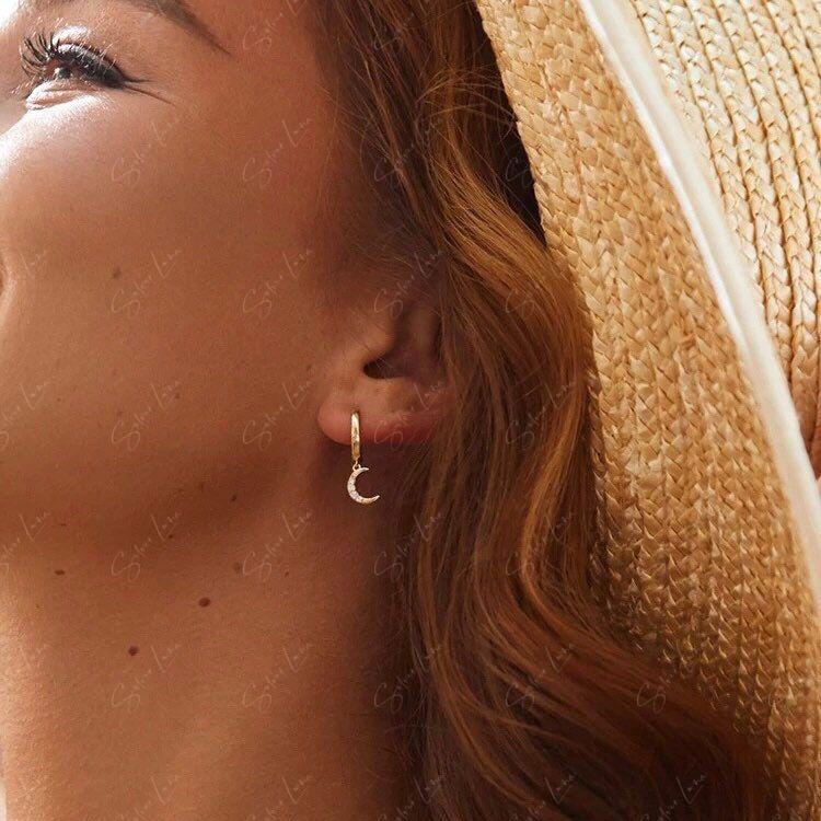 moon hoop earrings