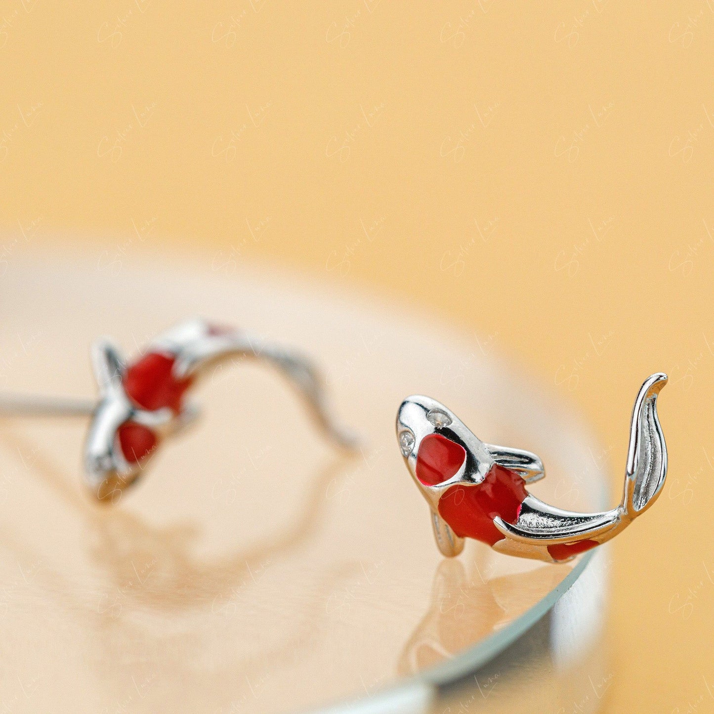 Tiny Koi fish stud earrings