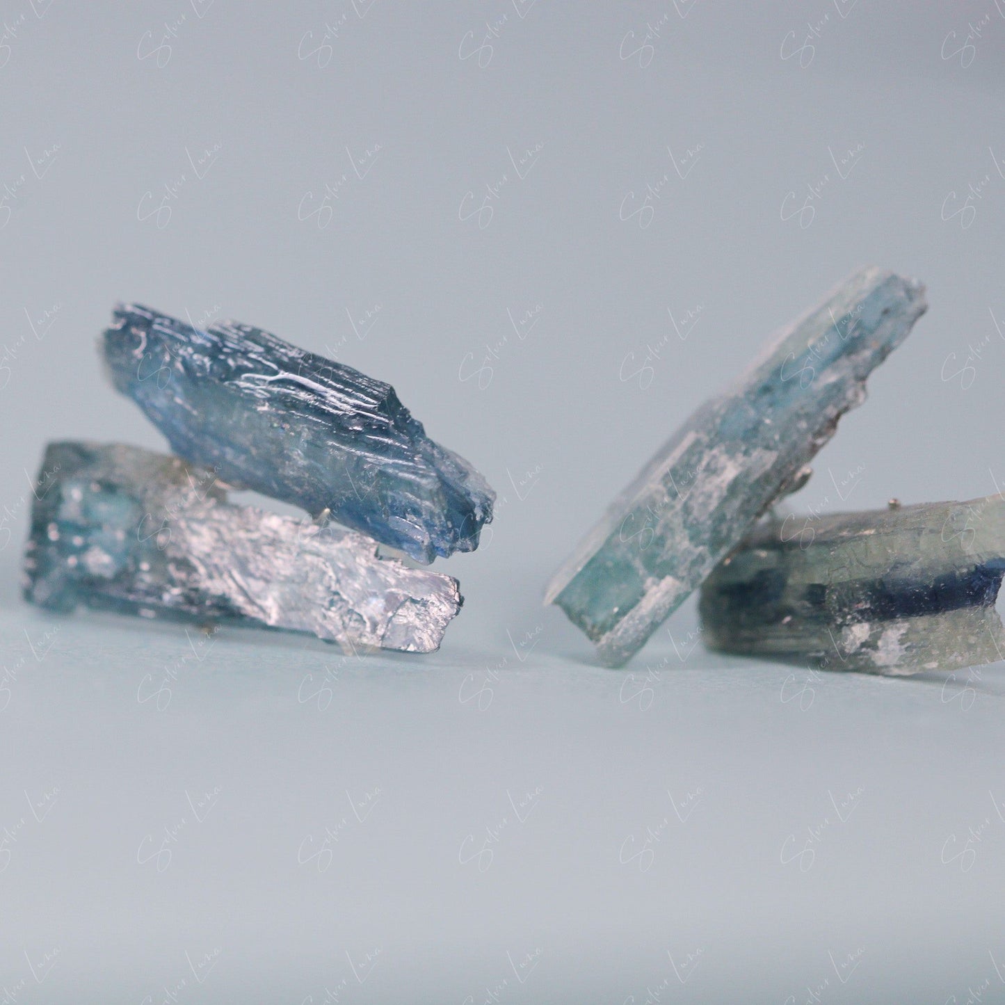 Kyanite natural stone stud earrings