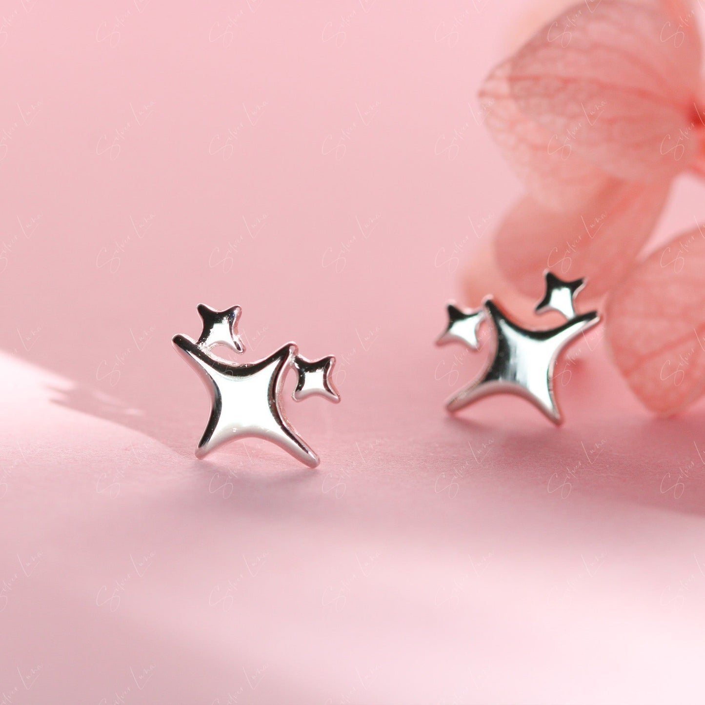 sparkling star stud earrings