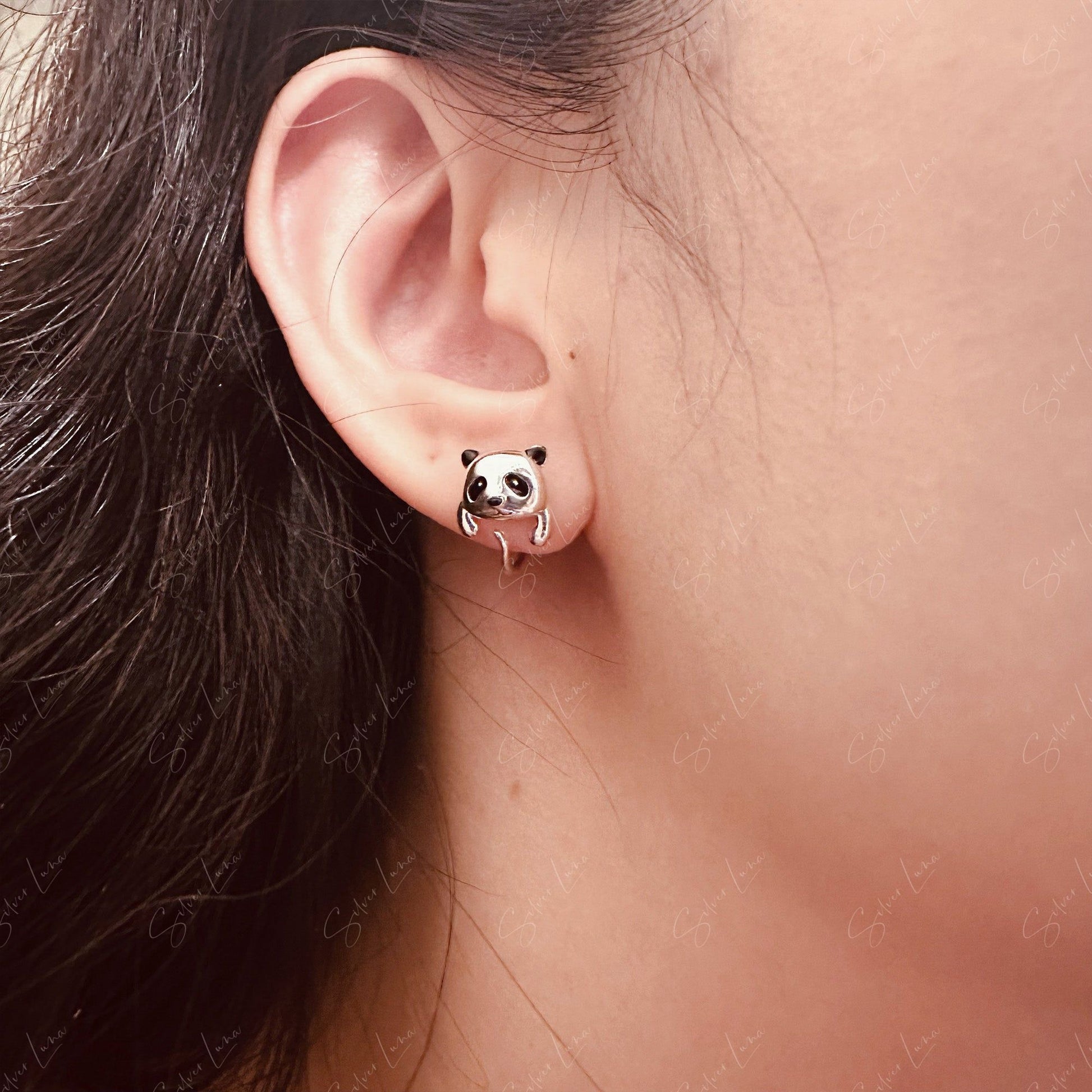 cute panda stud earrings