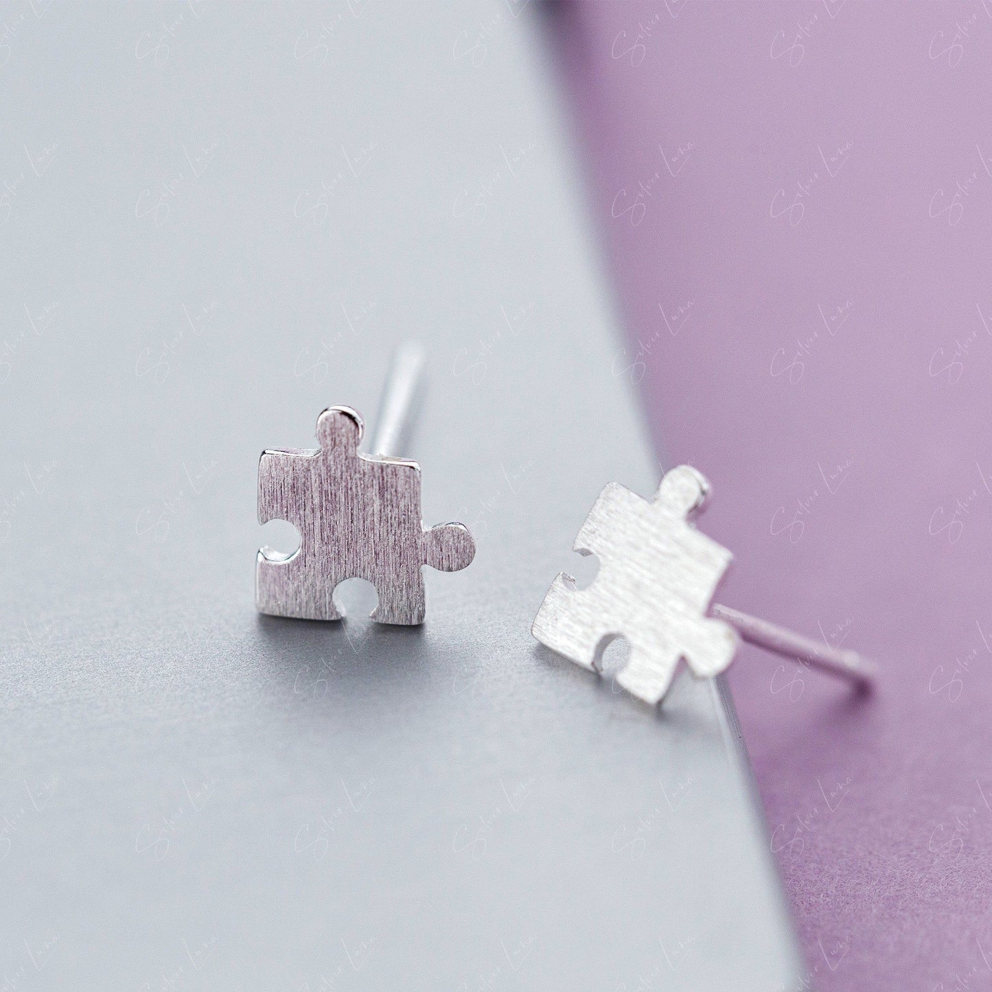 Tiny Puzzle piece Stud Earrings