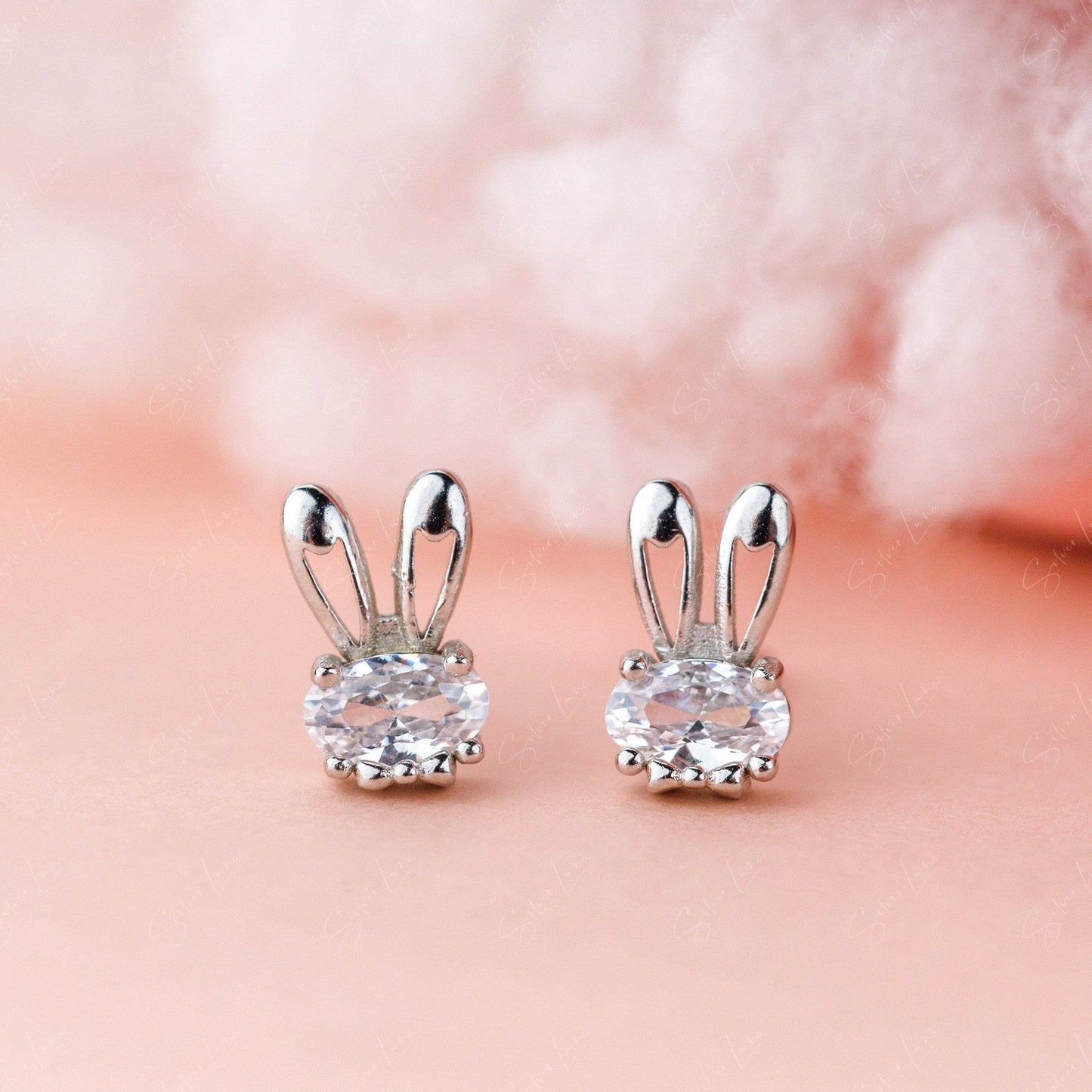 bunny ear stud earrings
