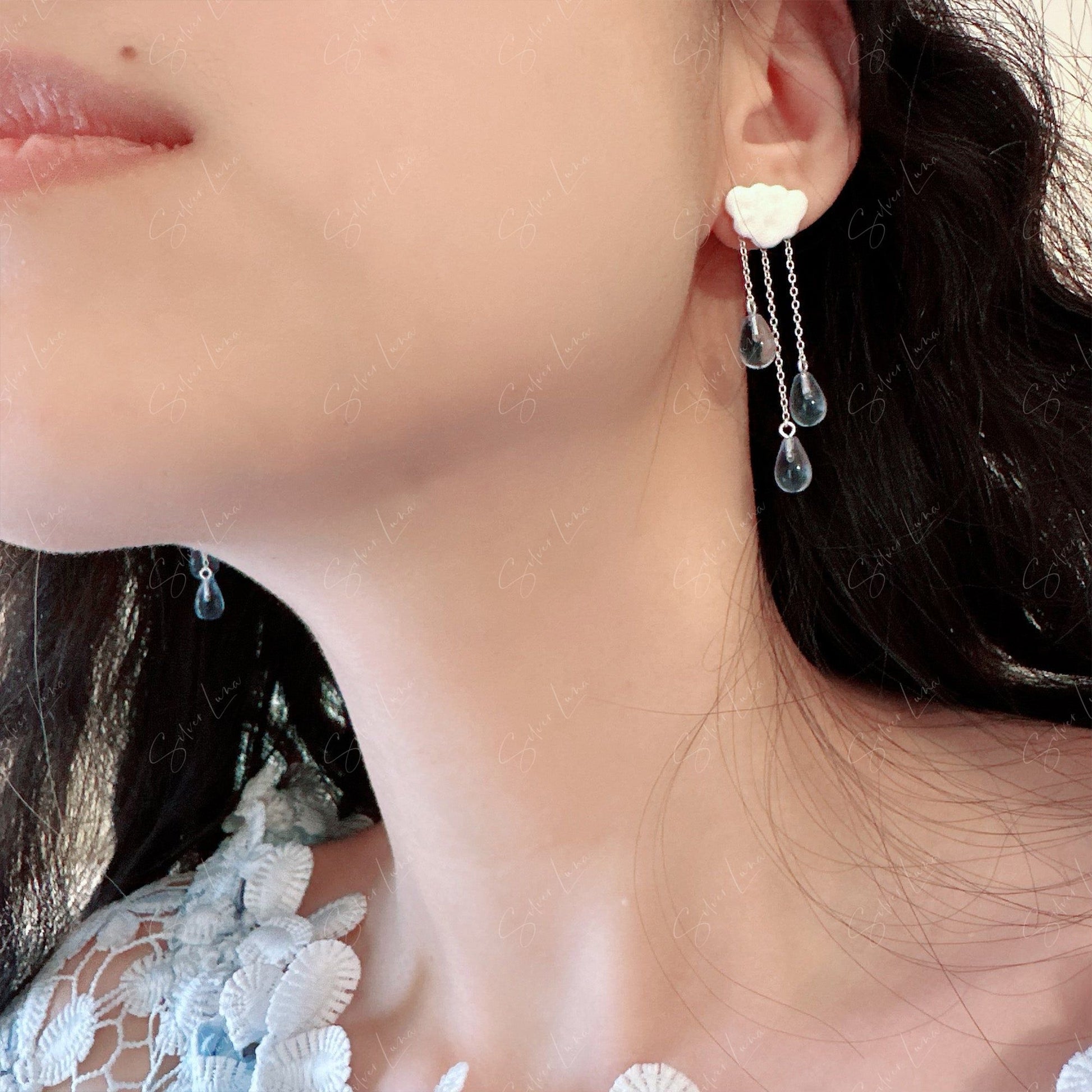 cloud and rain earrings