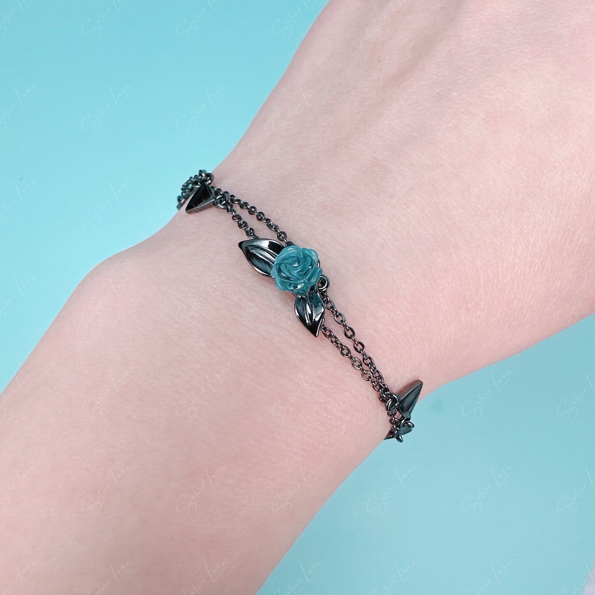 blue rose bracelet