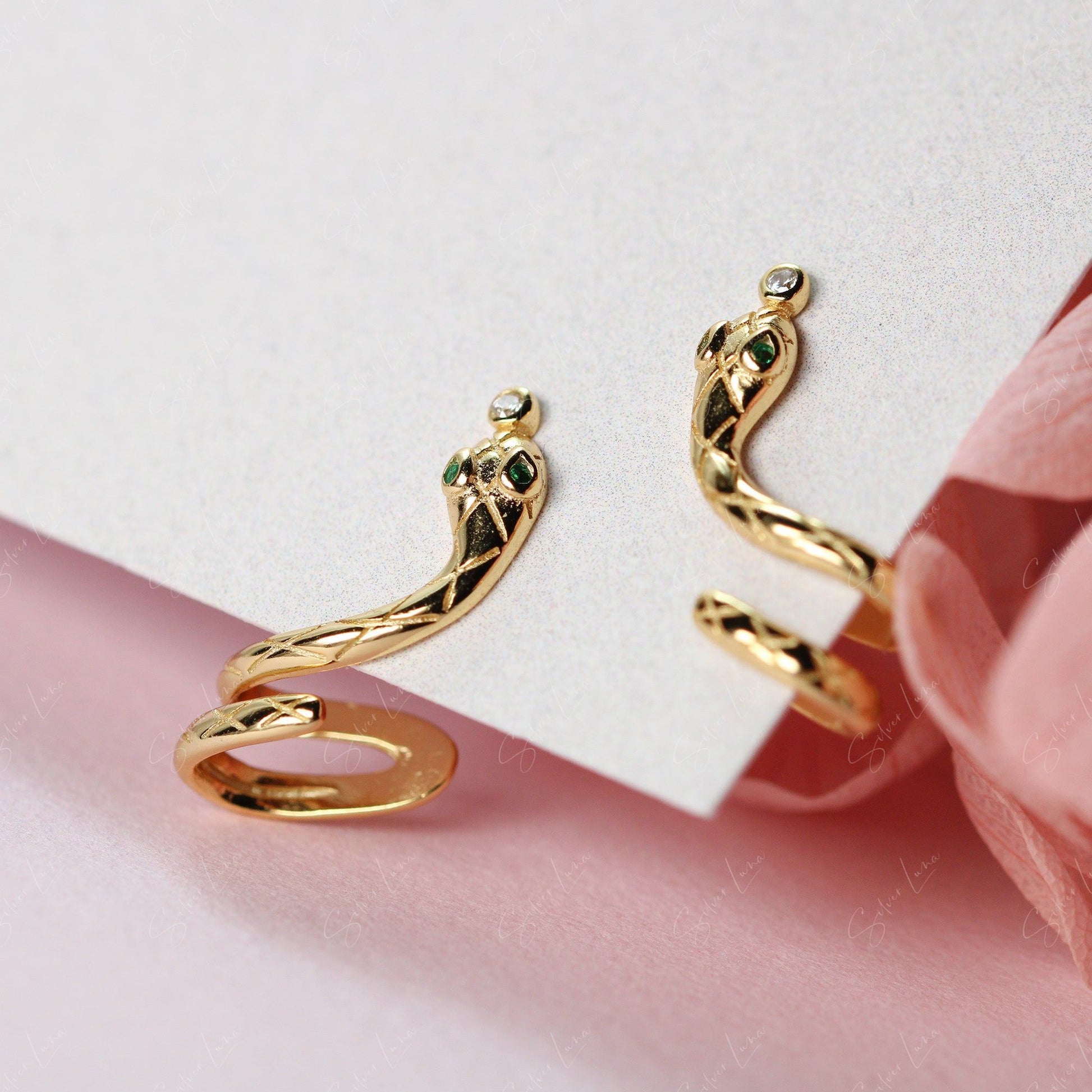 snake wrap stud earrings