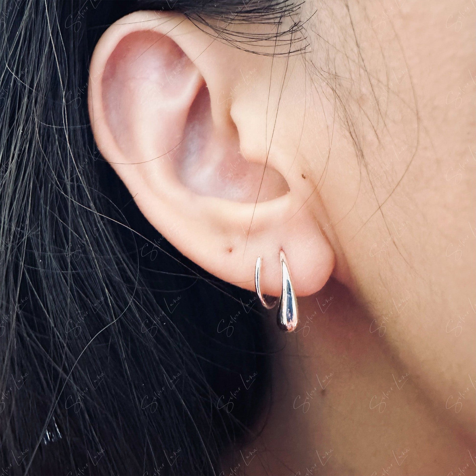 minimalist spiral snake earrings