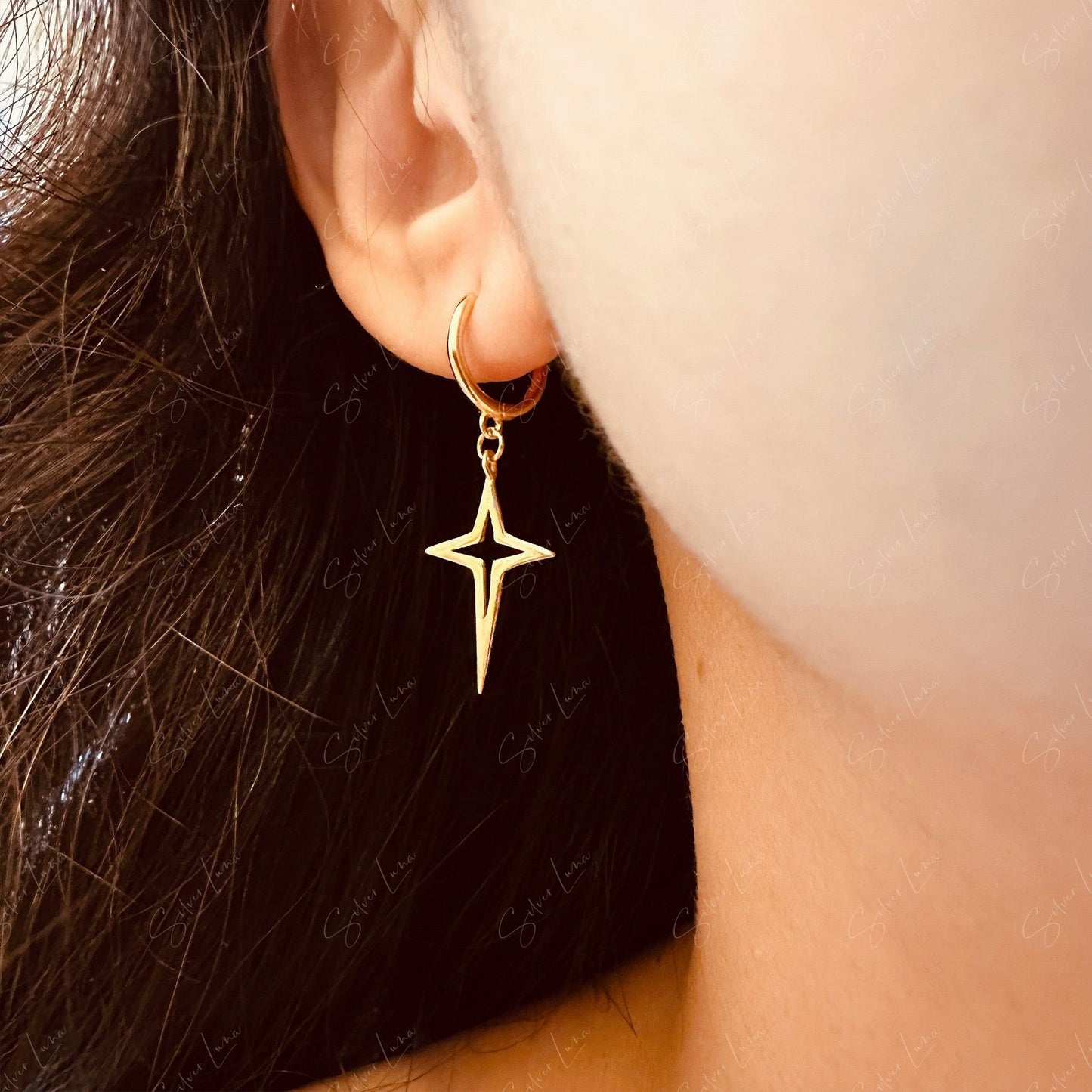 star hoop earrings