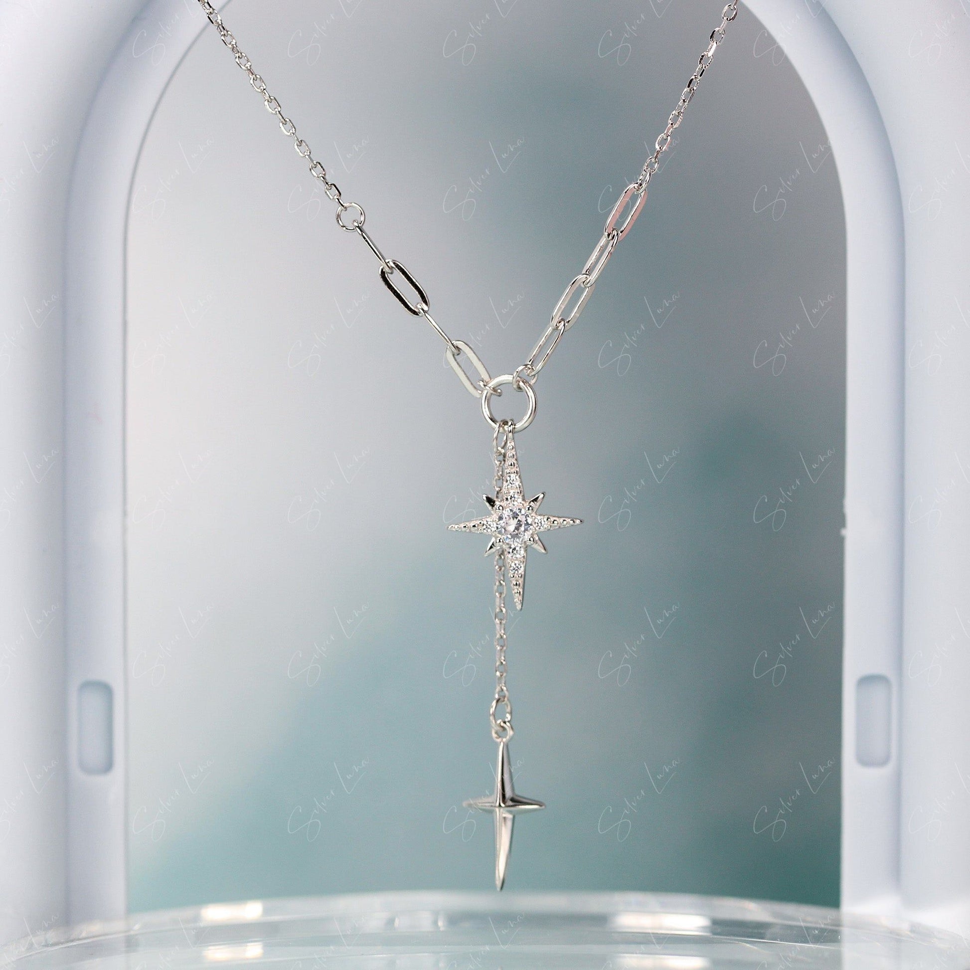 celestial star chain pendant necklace