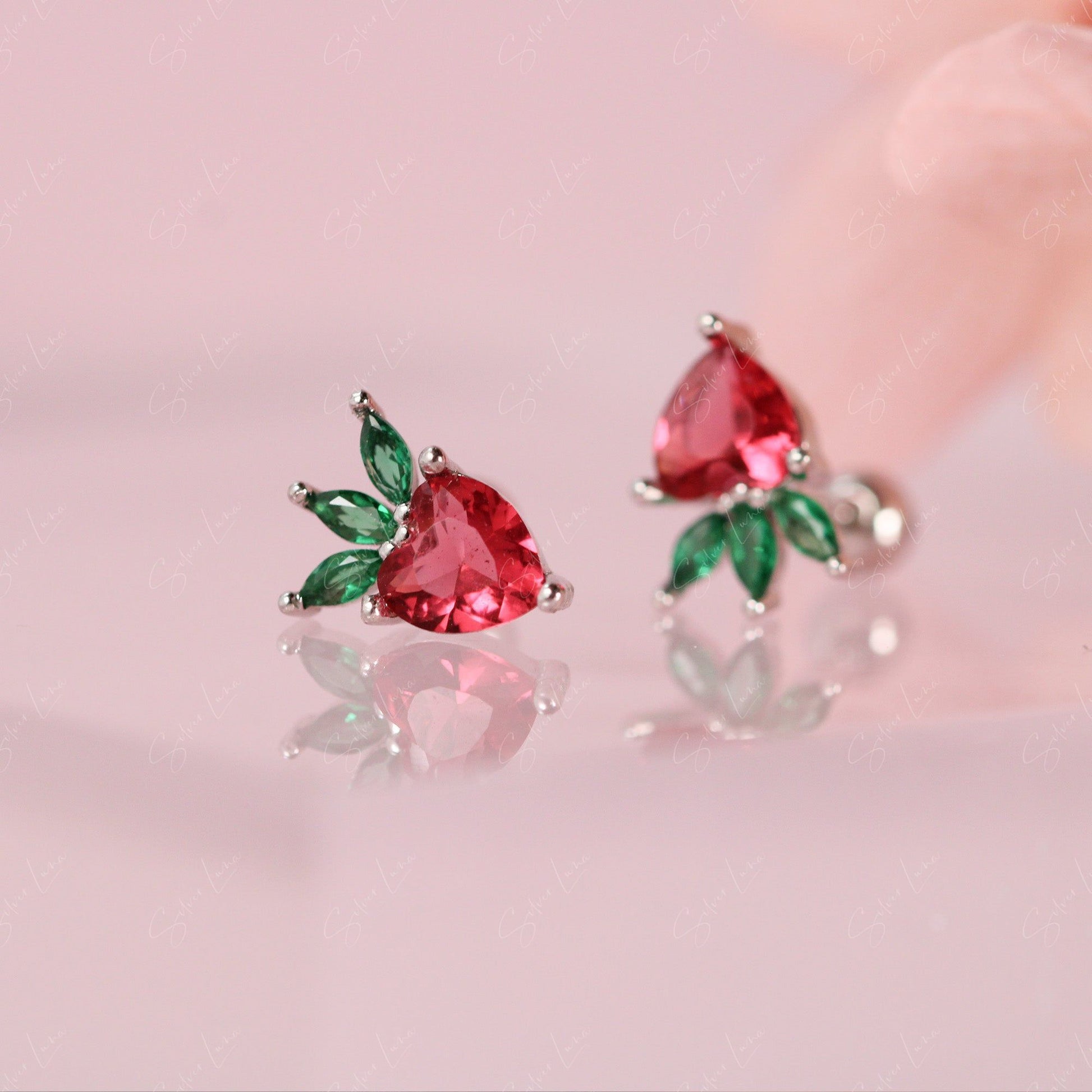 strawberry screw back stud earrings