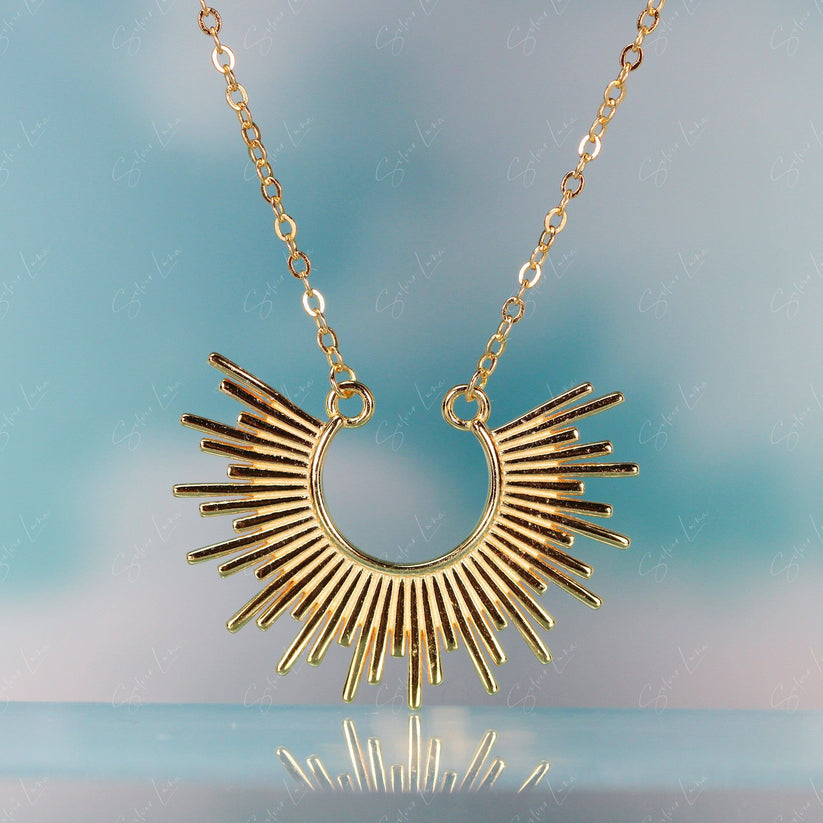 Sun ray pendant necklace in sterling silver – The Silver Luna
