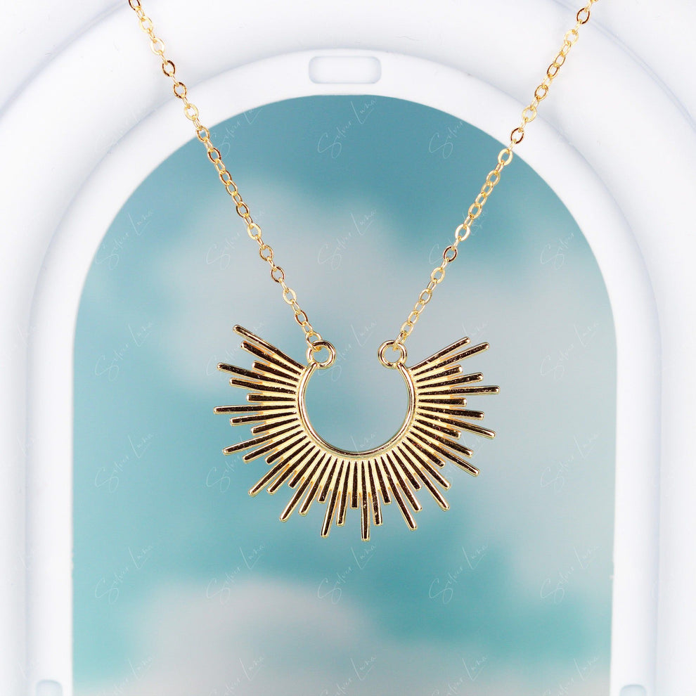 Sun ray pendant necklace in sterling silver – The Silver Luna