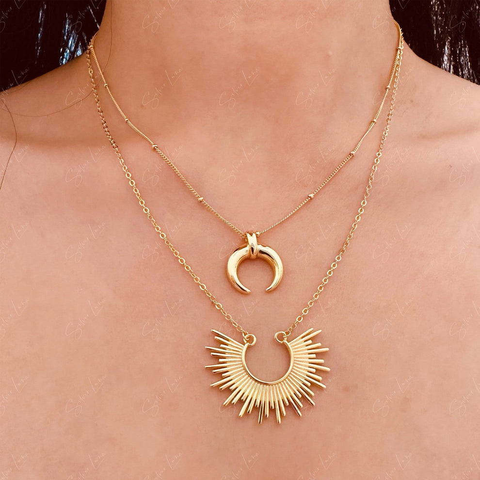 Sun ray pendant necklace in sterling silver – The Silver Luna