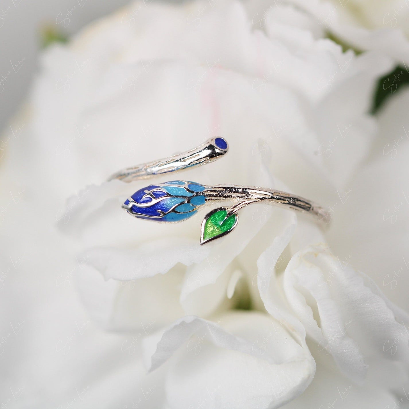 Tree branch wrap resizable silver ring – The Silver Luna