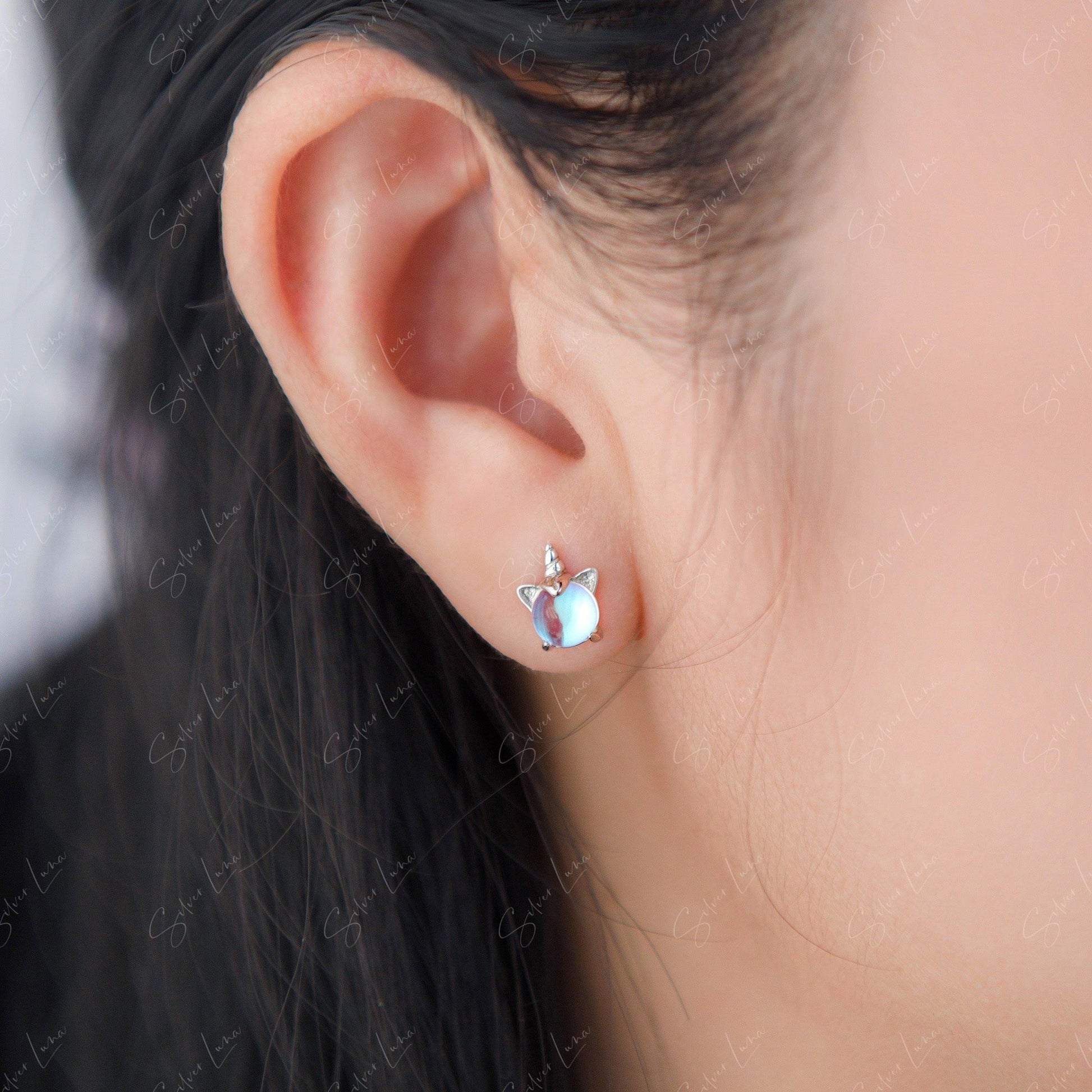unicorn stud earrings